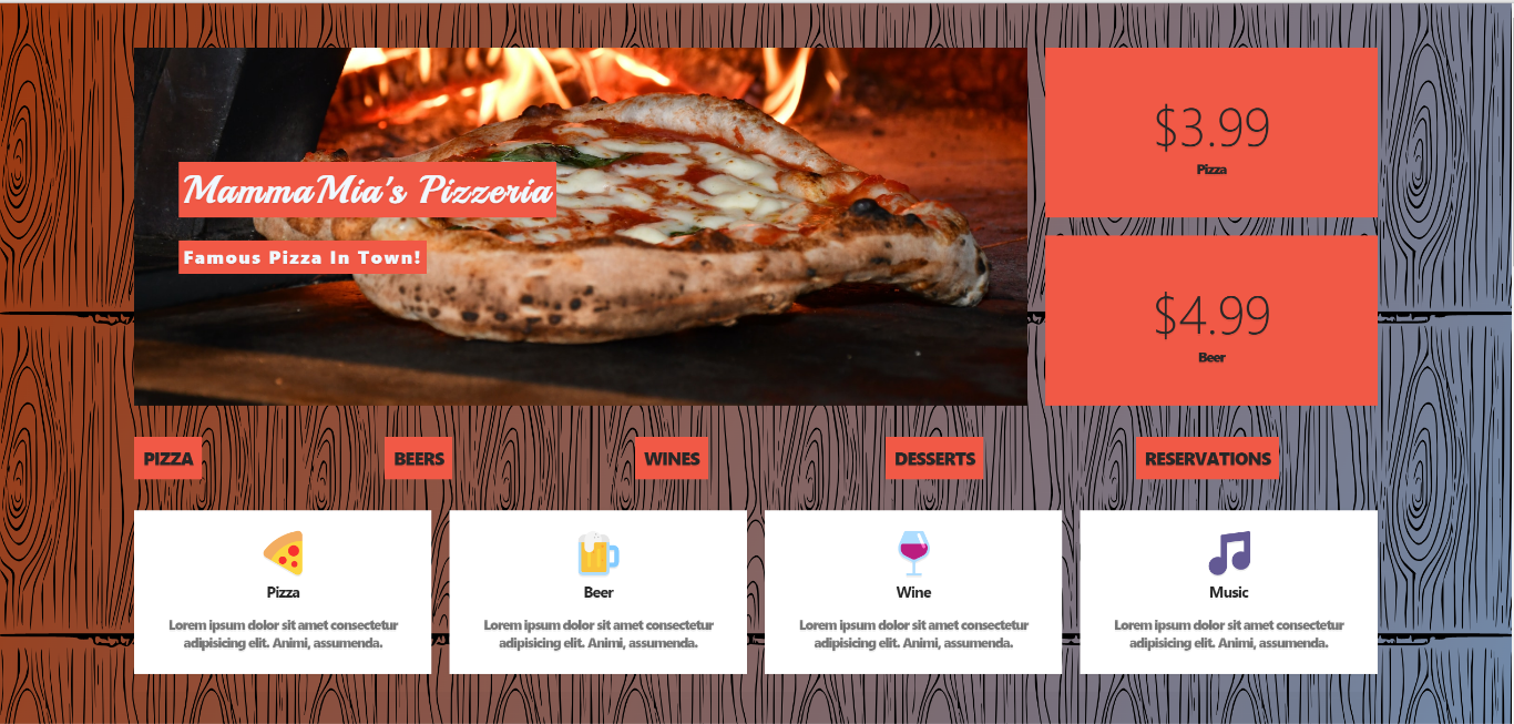 pizza restaurant web